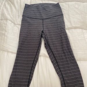 Black & white striped Lulu lemon leggings